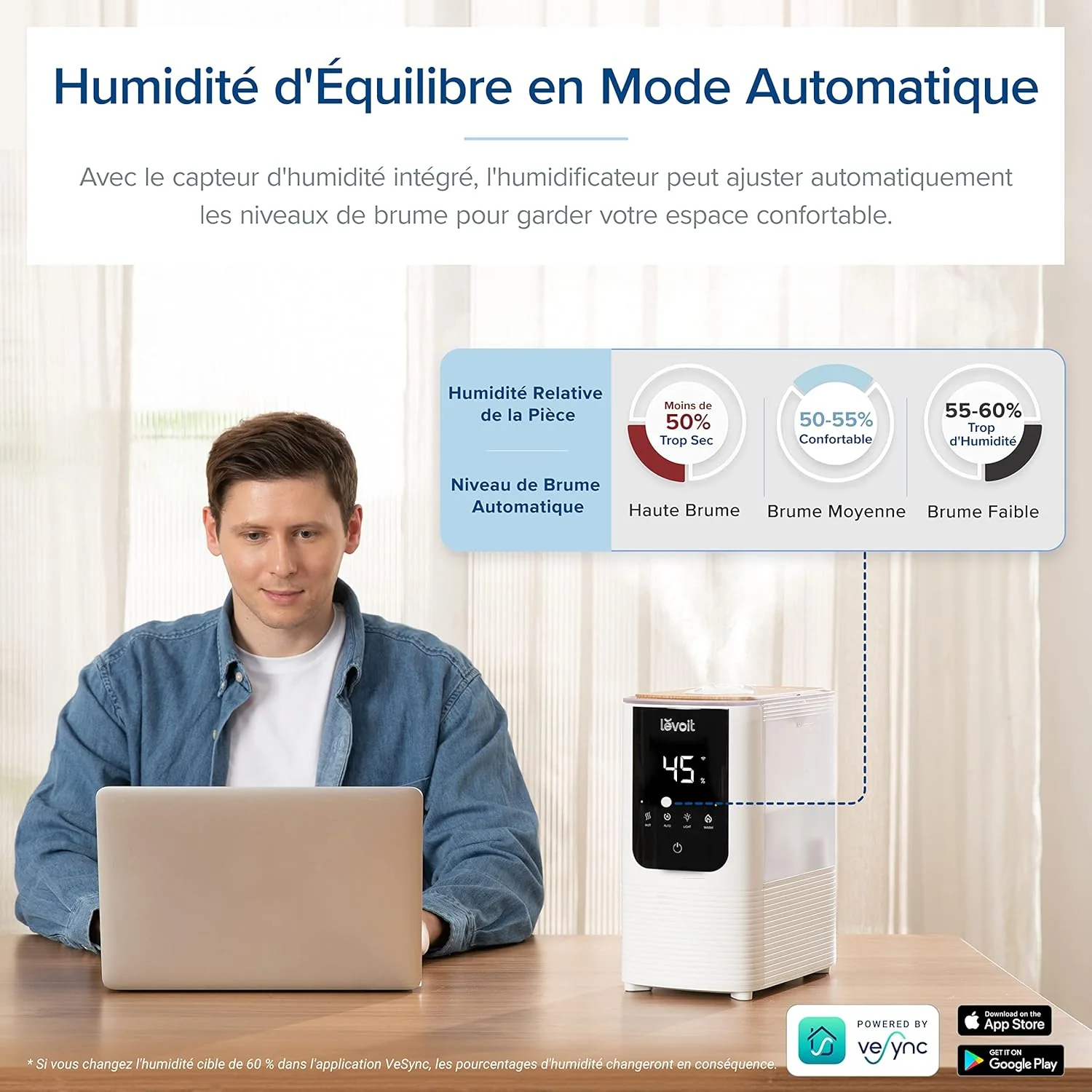 Levoit humidificateur d’air Oasismist 450S - Image 5